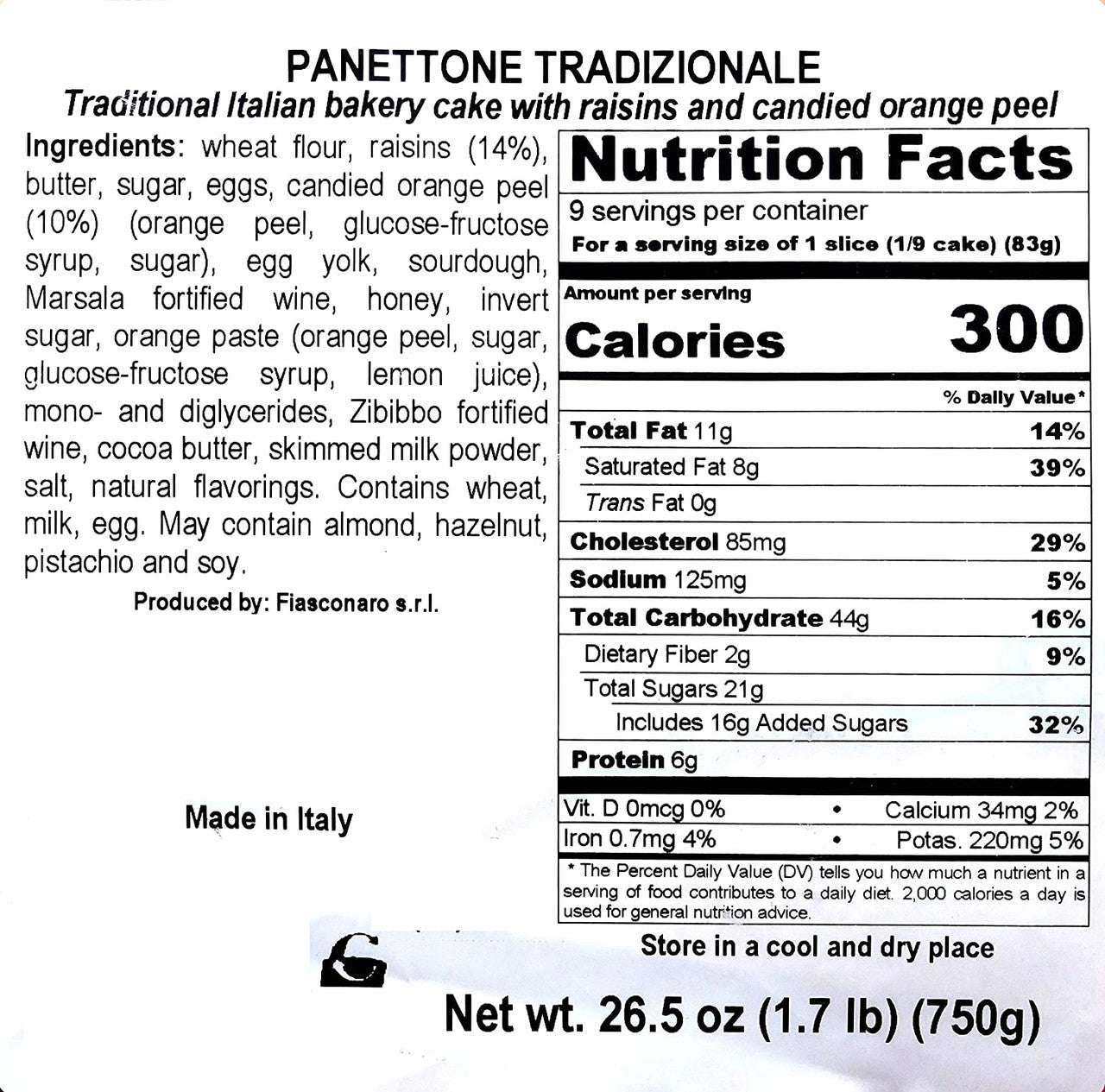 Fiasconaro Panettone Tradizionale (Red Hand Wrapped), 750g
