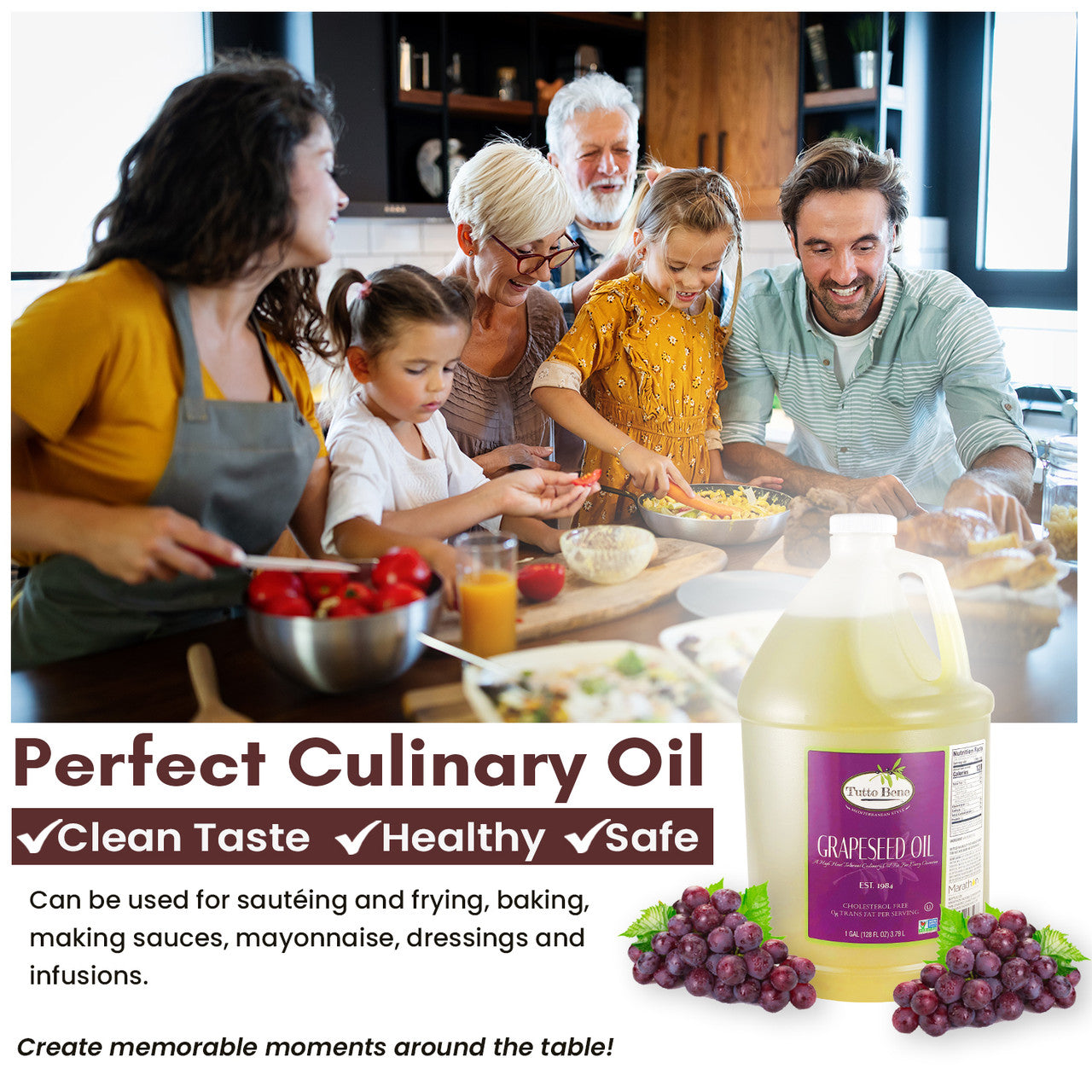 Tutto Bene Grapeseed Oil, 1 Gallon – honestfoods-com
