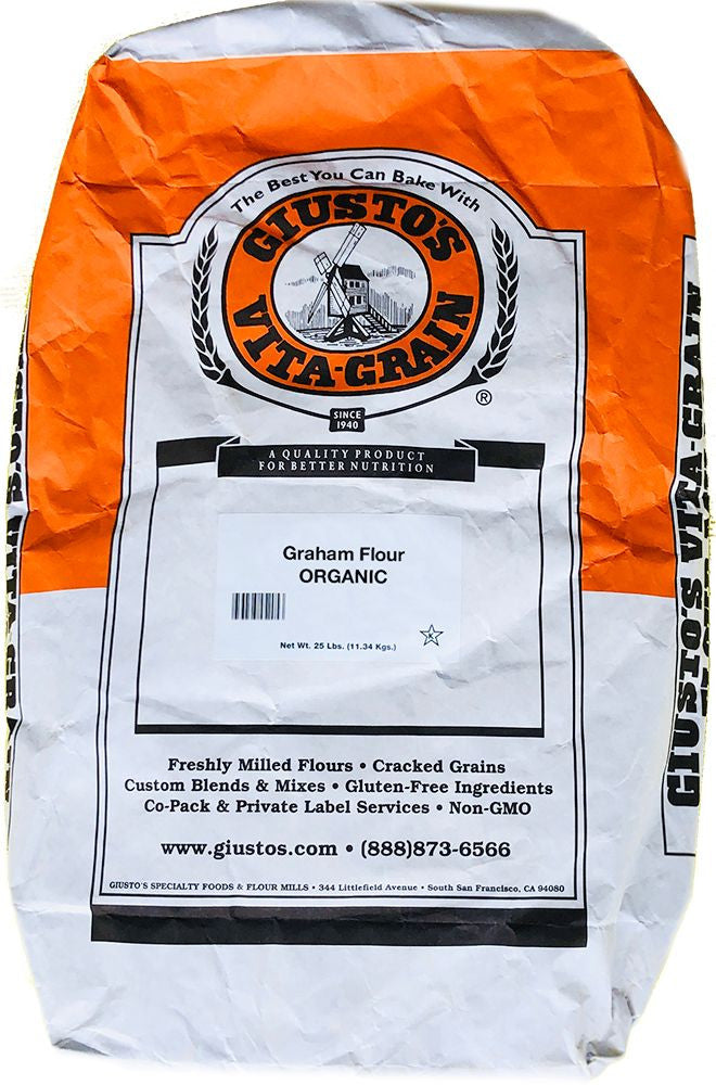 Giusto's Organic Whole Wheat Graham Flour, 25 lb. Bag