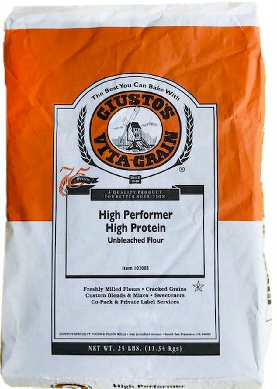 Giusto's High Performer High Protein Unbleached Bread Flour, 25 lb. Bag