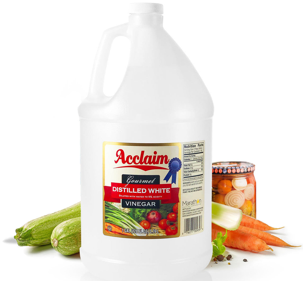 Acclaim All Natural Distilled White Vinegar, 128 Ounces (1 Gallon) - 5% Acidity